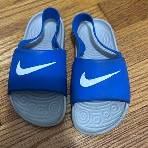 Nike Kids Blue and Gray Slide Sandals - 8C